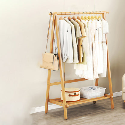 Contemporary Scandinavian Rectangular Triangle Nan Bamboo Hall Tree 1/2 Tier For Bedroom & Entryways