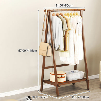 Contemporary Scandinavian Rectangular Triangle Nan Bamboo Hall Tree 1/2 Tier For Bedroom & Entryways