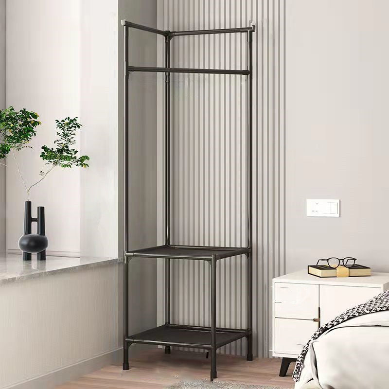 Modern Minimalist Rectangular Steel Corner Shelf Unit Hall Tree 2/3 Tier For Bedroom & Entryways