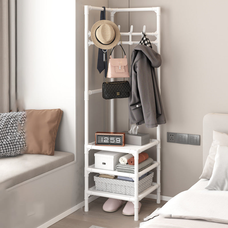 Modern Minimalist Rectangular Steel Corner Shelf Unit Hall Tree 2/3 Tier For Bedroom & Entryways