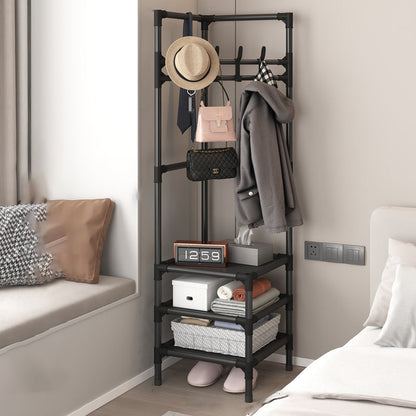 Modern Minimalist Rectangular Steel Corner Shelf Unit Hall Tree 2/3 Tier For Bedroom & Entryways
