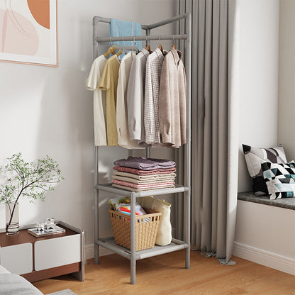 Modern Minimalist Rectangular Steel Corner Shelf Unit Hall Tree 2/3 Tier For Bedroom & Entryways