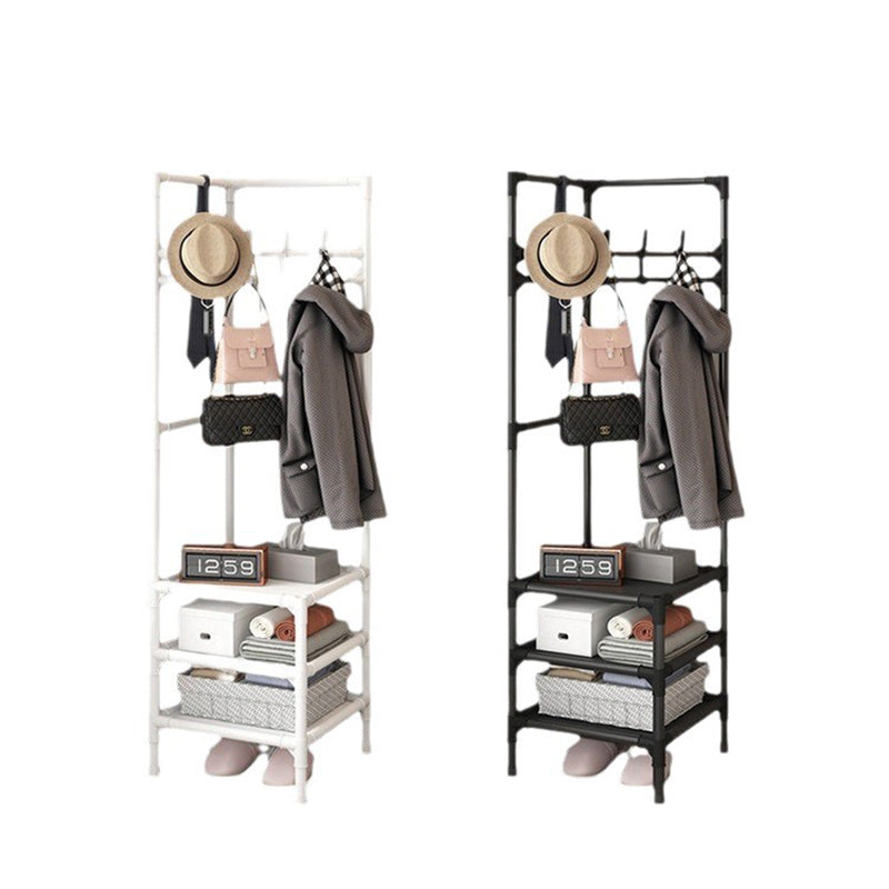 Modern Minimalist Rectangular Steel Corner Shelf Unit Hall Tree 2/3 Tier For Bedroom & Entryways