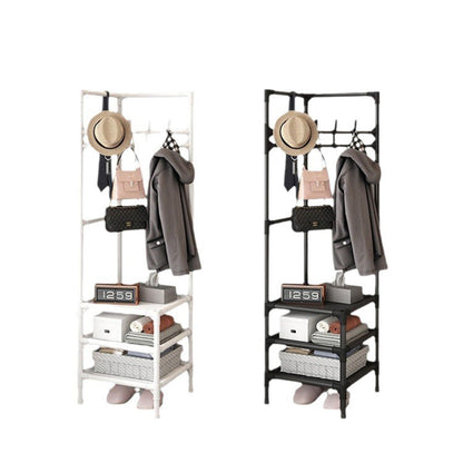 Modern Minimalist Rectangular Steel Corner Shelf Unit Hall Tree 2/3 Tier For Bedroom & Entryways