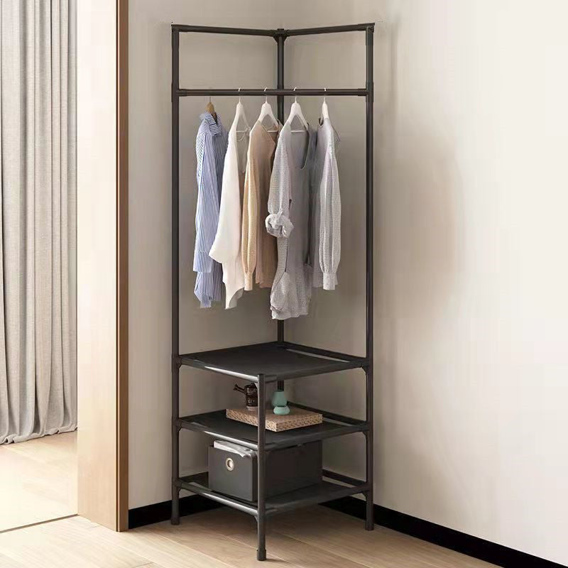 Modern Minimalist Rectangular Steel Corner Shelf Unit Hall Tree 2/3 Tier For Bedroom & Entryways