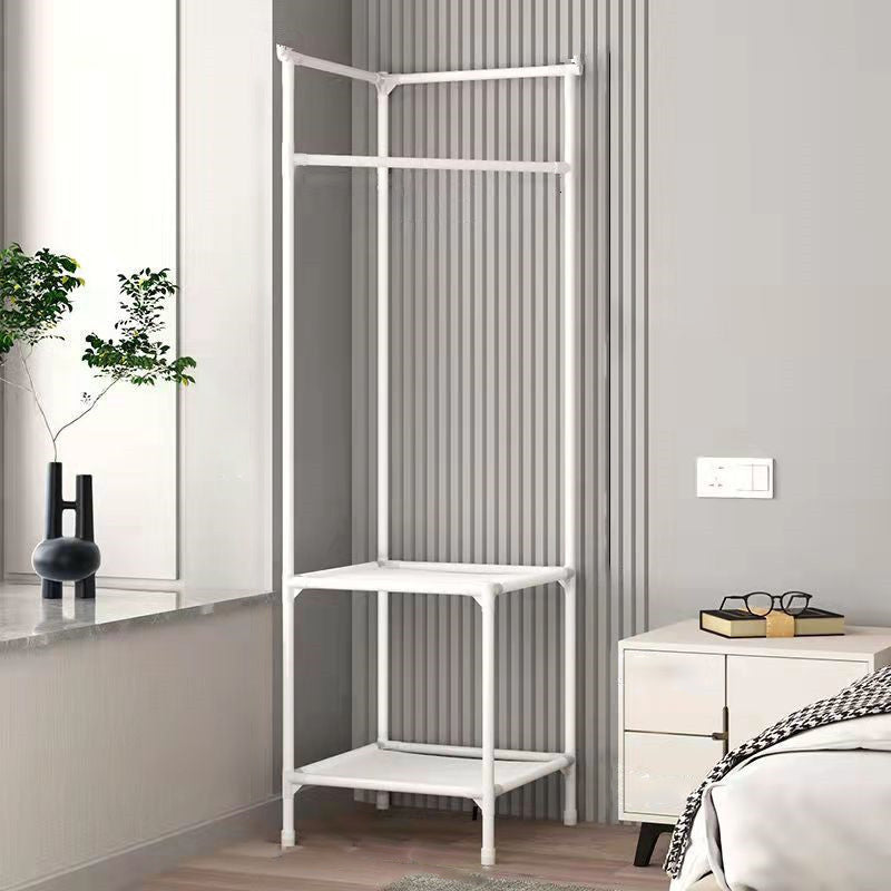 Modern Minimalist Rectangular Steel Corner Shelf Unit Hall Tree 2/3 Tier For Bedroom & Entryways