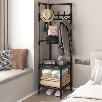 Modern Minimalist Rectangular Steel Corner Shelf Unit Hall Tree 2/3 Tier For Bedroom & Entryways