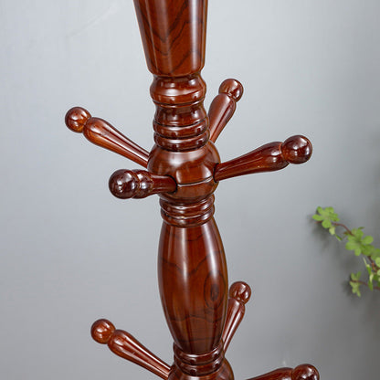 Traditional Chinese Cylindrical Triangular White Ash Solid Wood Hall Tree For Bedroom & Entryways