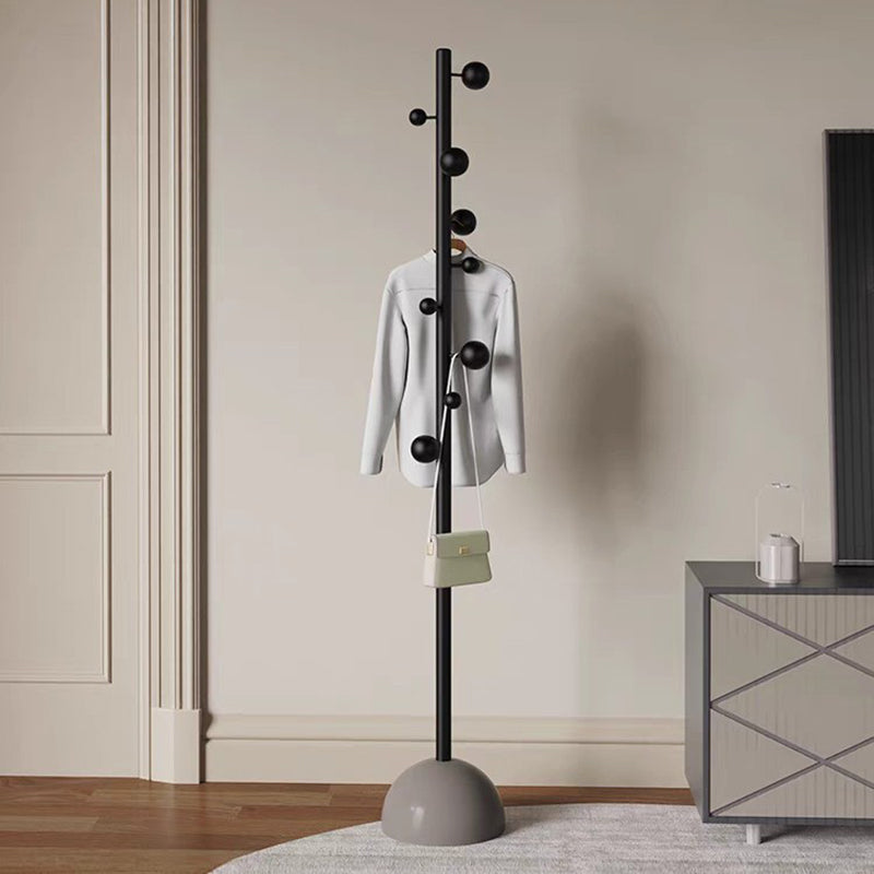 Modern Minimalist Cylindrical Sphere Carbon Steel Plastic Marble Hall Tree For Bedroom & Entryways