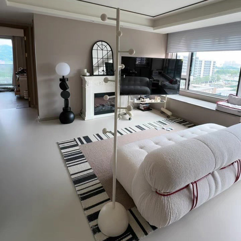 Modern Minimalist Cylindrical Sphere Carbon Steel Plastic Marble Hall Tree For Bedroom & Entryways