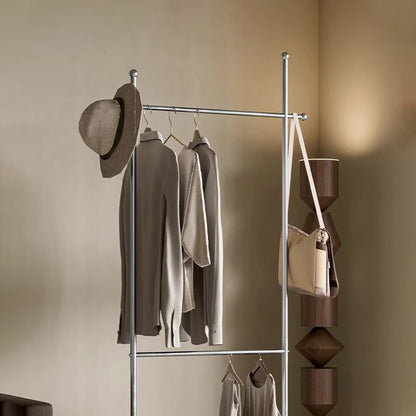 Modern Minimalist Rectangular Carbon Steel Medium Density Fiberboard Movable Hall Tree For Bedroom & Entryways
