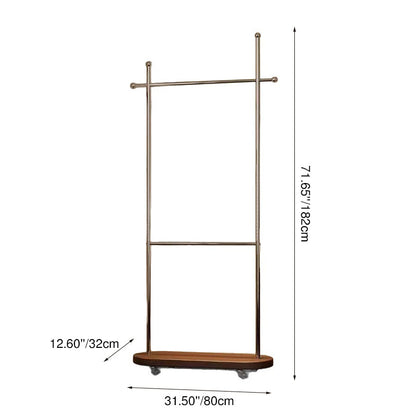 Modern Minimalist Rectangular Carbon Steel Medium Density Fiberboard Movable Hall Tree For Bedroom & Entryways
