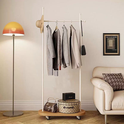 Modern Minimalist Rectangular Carbon Steel Medium Density Fiberboard Movable Hall Tree For Bedroom & Entryways