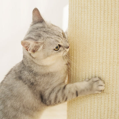 Modern Minimalist Roman Cylindrical Solid Wood Sisal Rope Cat Tower For Bedroom