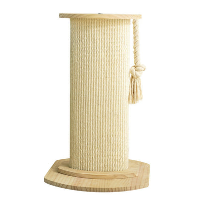 Modern Minimalist Roman Cylindrical Solid Wood Sisal Rope Cat Tower For Bedroom