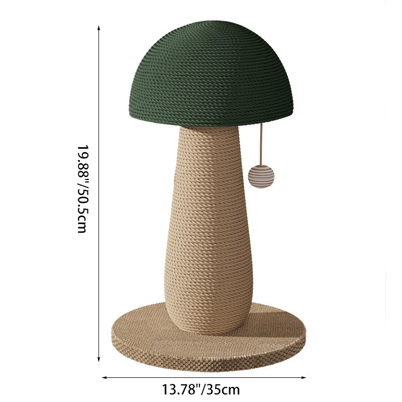 Contemporary Creative Cylindrical Mushroom-Shaped Clown Hat Medium Density Fiberboard Hemp Rope Cat Tower For Bedroom