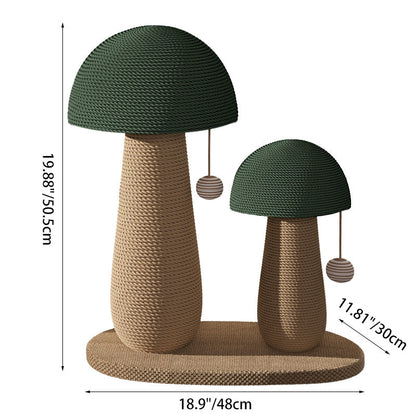 Contemporary Creative Cylindrical Mushroom-Shaped Clown Hat Medium Density Fiberboard Hemp Rope Cat Tower For Bedroom
