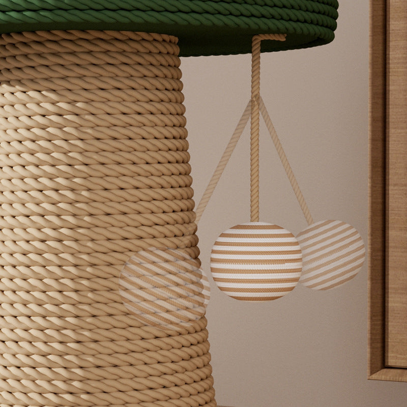 Contemporary Creative Cylindrical Mushroom-Shaped Clown Hat Medium Density Fiberboard Hemp Rope Cat Tower For Bedroom