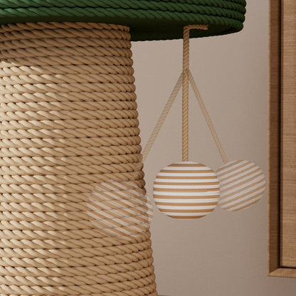 Contemporary Creative Cylindrical Mushroom-Shaped Clown Hat Medium Density Fiberboard Hemp Rope Cat Tower For Bedroom