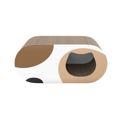 Contemporary Creative Oval Tunnel Corrugated Cardboard Cat Scratcher & Cat Bed For Bedroom