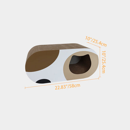 Contemporary Creative Oval Tunnel Corrugated Cardboard Cat Scratcher & Cat Bed For Bedroom