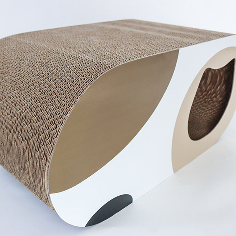 Contemporary Creative Oval Tunnel Corrugated Cardboard Cat Scratcher & Cat Bed For Bedroom