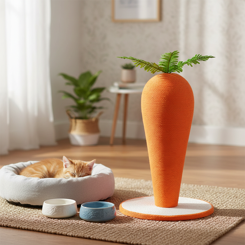 Contemporary Creative Cylindrical Carrot-Shaped Sisal Rope Cat Tree Cat Tower For Bedroom