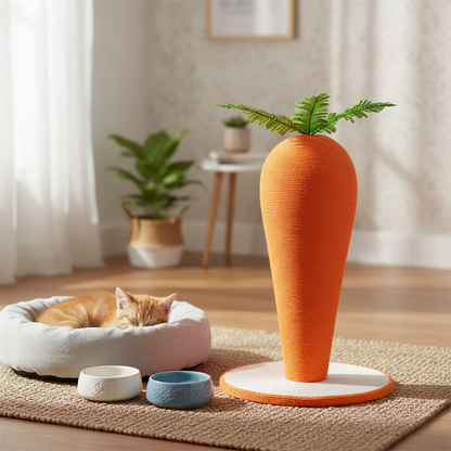 Contemporary Creative Cylindrical Carrot-Shaped Sisal Rope Cat Tree Cat Tower For Bedroom