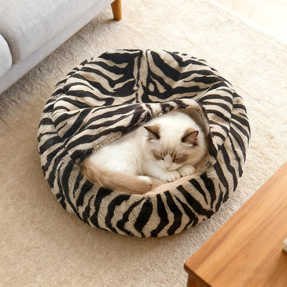 Contemporary Creative Round Arctic Fleece Long-Pile Plush Sherpa Fabric PP Cotton Colorful Warmth Pet Cat Bed Dog Bed For Bedroom
