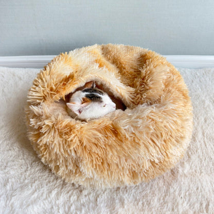 Contemporary Creative Round Arctic Fleece Long-Pile Plush Sherpa Fabric PP Cotton Colorful Warmth Pet Cat Bed Dog Bed For Bedroom