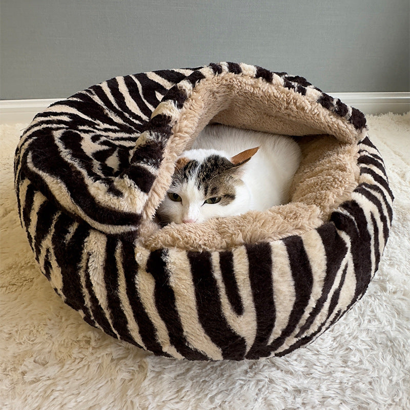 Contemporary Creative Round Arctic Fleece Long-Pile Plush Sherpa Fabric PP Cotton Colorful Warmth Pet Cat Bed Dog Bed For Bedroom