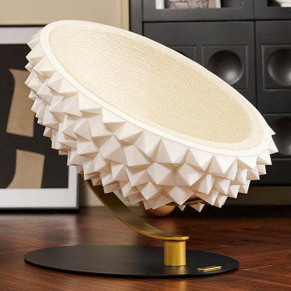 Contemporary Creative Oval Durian-Shaped Hemp Rope Silicone Metal Pet Bed Cat Bed For Bedroom