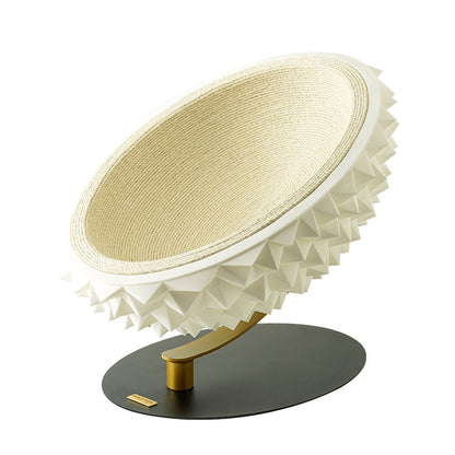Contemporary Creative Oval Durian-Shaped Hemp Rope Silicone Metal Pet Bed Cat Bed For Bedroom