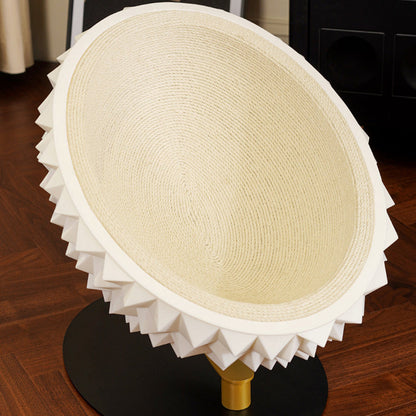 Contemporary Creative Oval Durian-Shaped Hemp Rope Silicone Metal Pet Bed Cat Bed For Bedroom