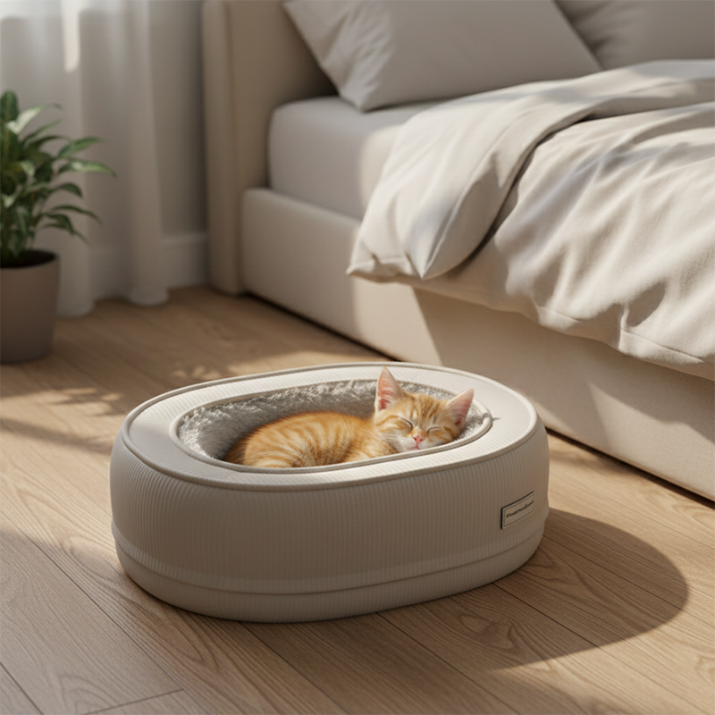 Modern Minimalist Oval Corduroy PP Cotton Thickened Dog Bed & Cat Bed For Bedroom