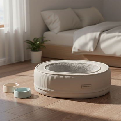 Modern Minimalist Oval Corduroy PP Cotton Thickened Dog Bed & Cat Bed For Bedroom