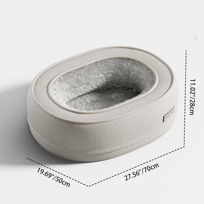 Modern Minimalist Oval Corduroy PP Cotton Thickened Dog Bed & Cat Bed For Bedroom
