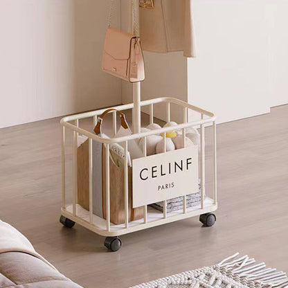 Modern Minimalist Rectangular Tree Branch Iron Movable Hall Tree 1-Storage For Bedroom & Entryways