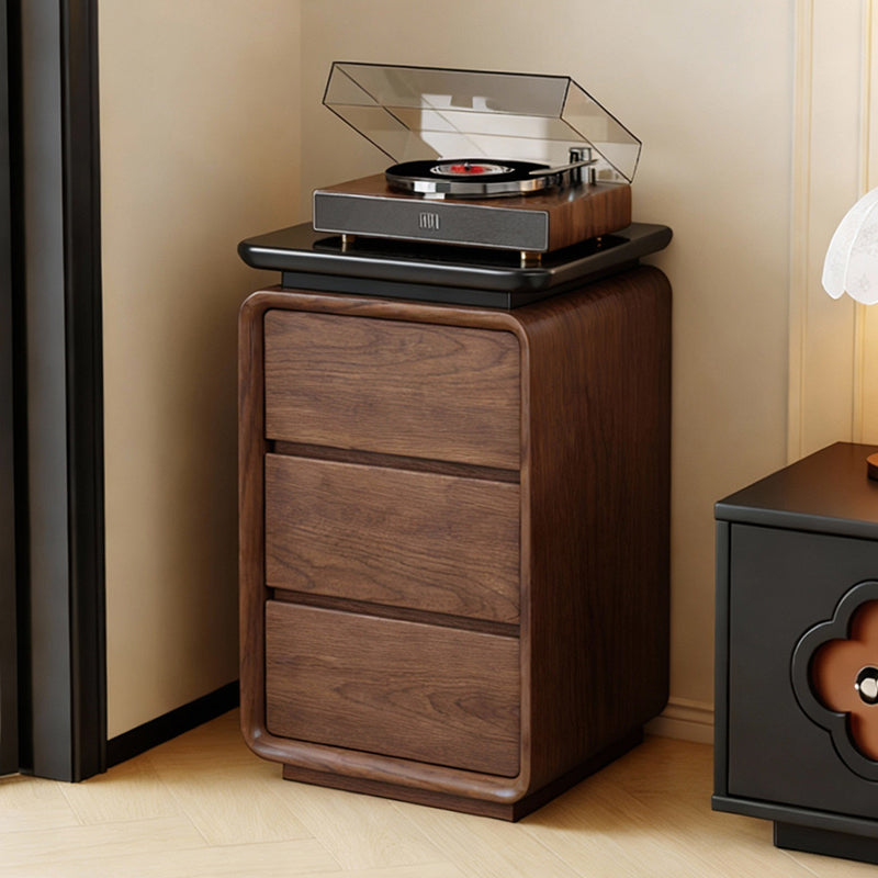 Contemporary Nordic Rectangular Eco-Leather Thickened Multi-Layer Board Nightstand 2/3 Drawer For Bedroom
