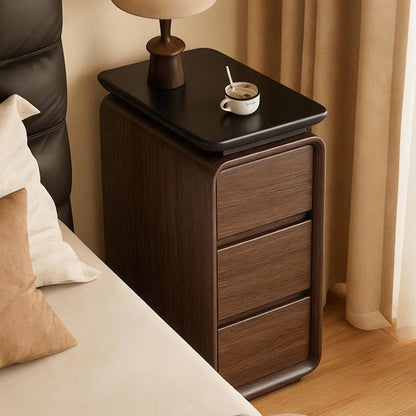 Contemporary Nordic Rectangular Eco-Leather Thickened Multi-Layer Board Nightstand 2/3 Drawer For Bedroom