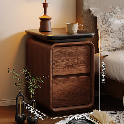Contemporary Nordic Rectangular Eco-Leather Thickened Multi-Layer Board Nightstand 2/3 Drawer For Bedroom