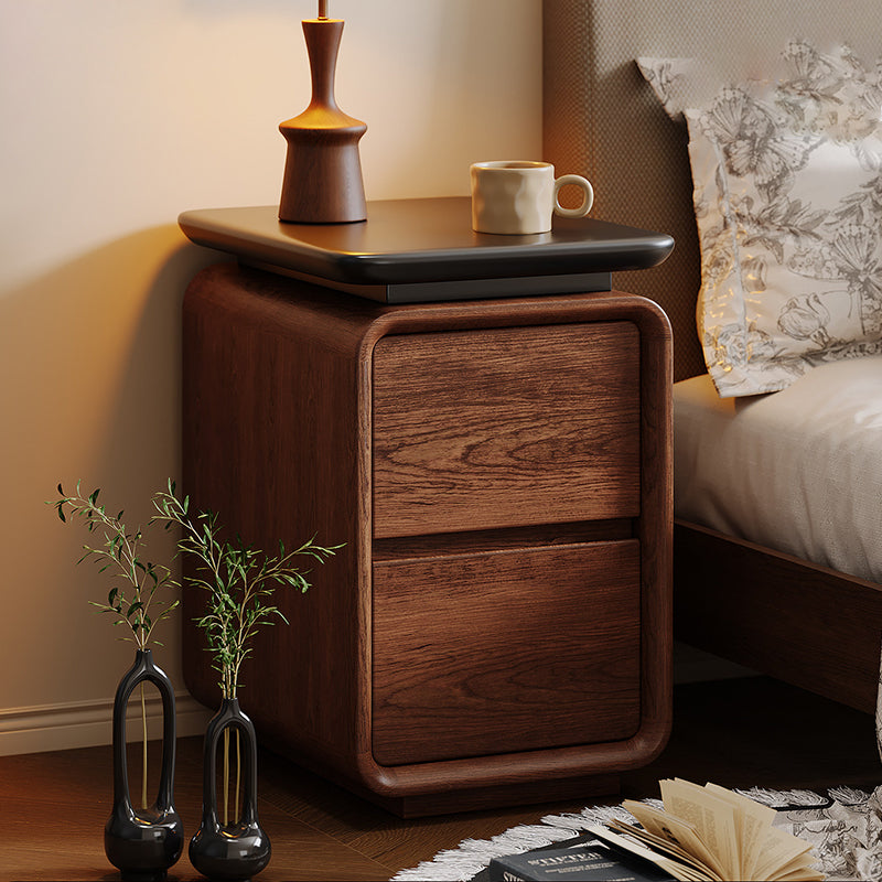 Contemporary Nordic Rectangular Eco-Leather Thickened Multi-Layer Board Nightstand 2/3 Drawer For Bedroom
