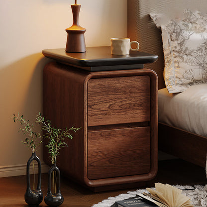Contemporary Nordic Rectangular Eco-Leather Thickened Multi-Layer Board Nightstand 2/3 Drawer For Bedroom