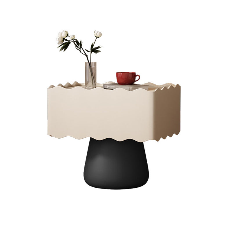 Modern Minimalist Rectangular Cylindrical Solid Wood Multi-layer Solid Wood Board Cat's Paw Leather Nightstand 1 Drawer For Bedroom