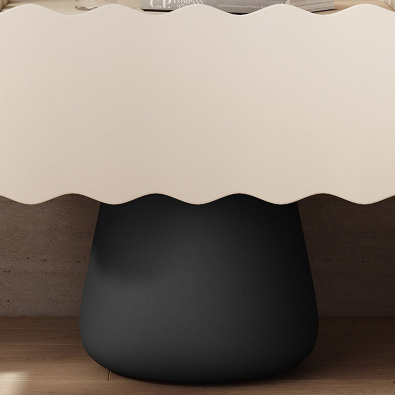 Modern Minimalist Rectangular Cylindrical Solid Wood Multi-layer Solid Wood Board Cat's Paw Leather Nightstand 1 Drawer For Bedroom