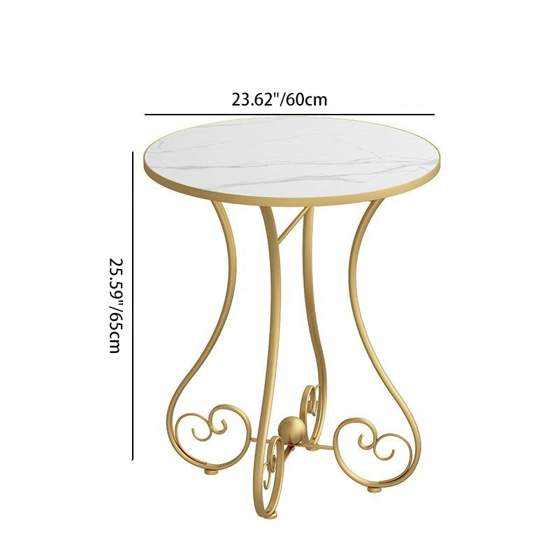 Contemporary Luxury Curved Cylindrical Medium Density Fiberboard Iron Coffee Table 1-Tier For Living Room