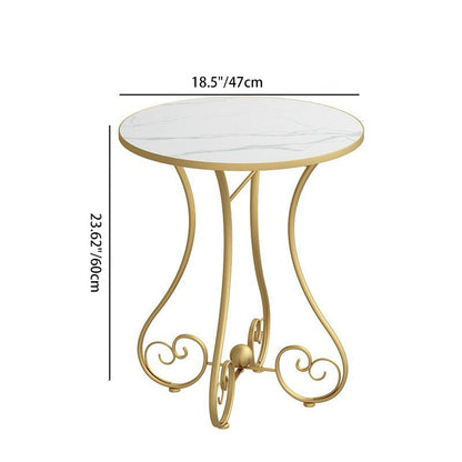 Contemporary Luxury Curved Cylindrical Medium Density Fiberboard Iron Coffee Table 1-Tier For Living Room