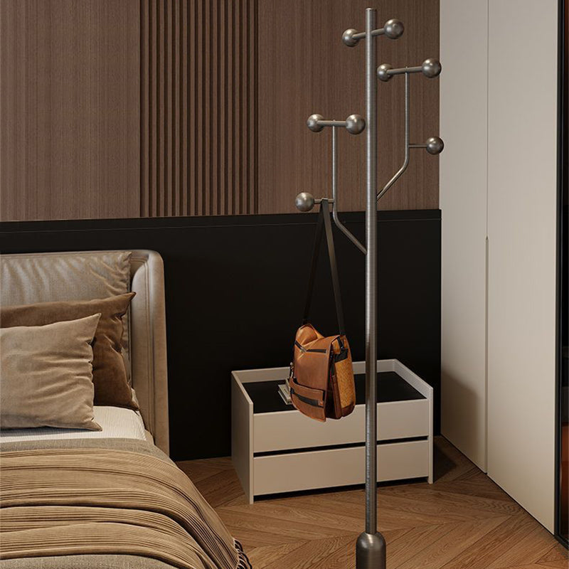 Modern Minimalist Spherical Tree-Shaped Cylindrical Solid Wood Rubberwood Stainless Steel Marble Hall Tree For Bedroom & Entryways