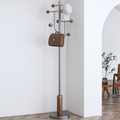Modern Minimalist Spherical Tree-Shaped Cylindrical Solid Wood Rubberwood Stainless Steel Marble Hall Tree For Bedroom & Entryways