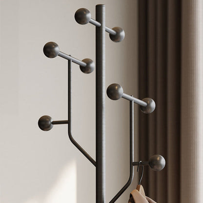 Modern Minimalist Spherical Tree-Shaped Cylindrical Solid Wood Rubberwood Stainless Steel Marble Hall Tree For Bedroom & Entryways